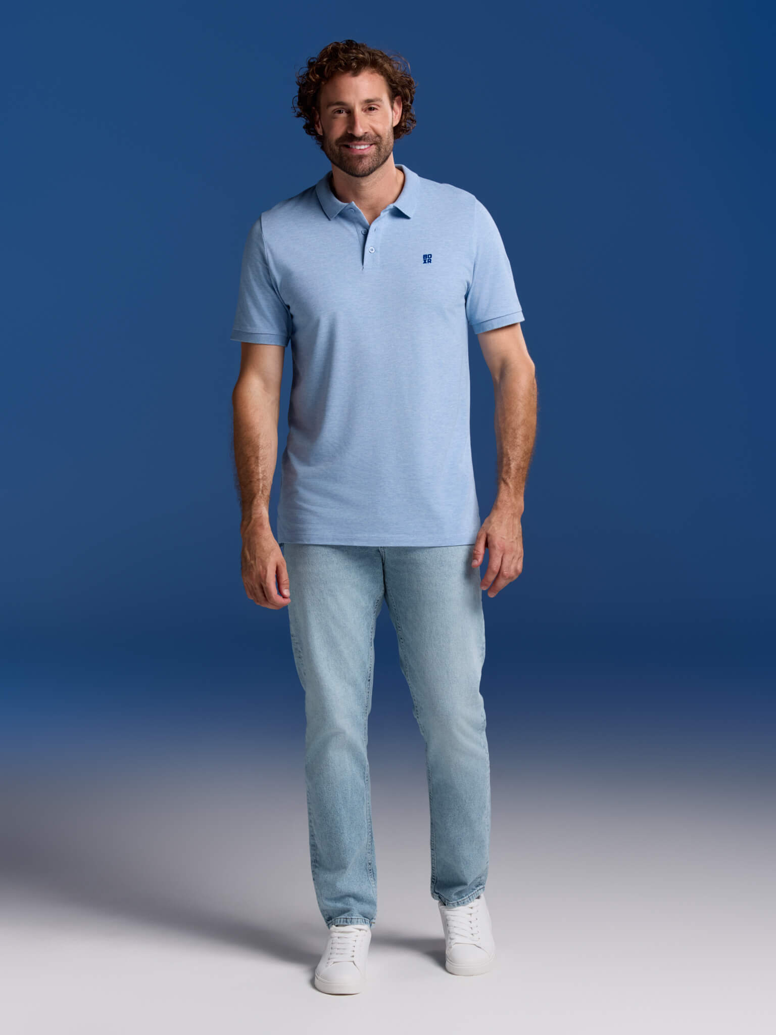 BOXR | Polo in Bambù Confezione da 2 Blu Navy & Azzurro Melange