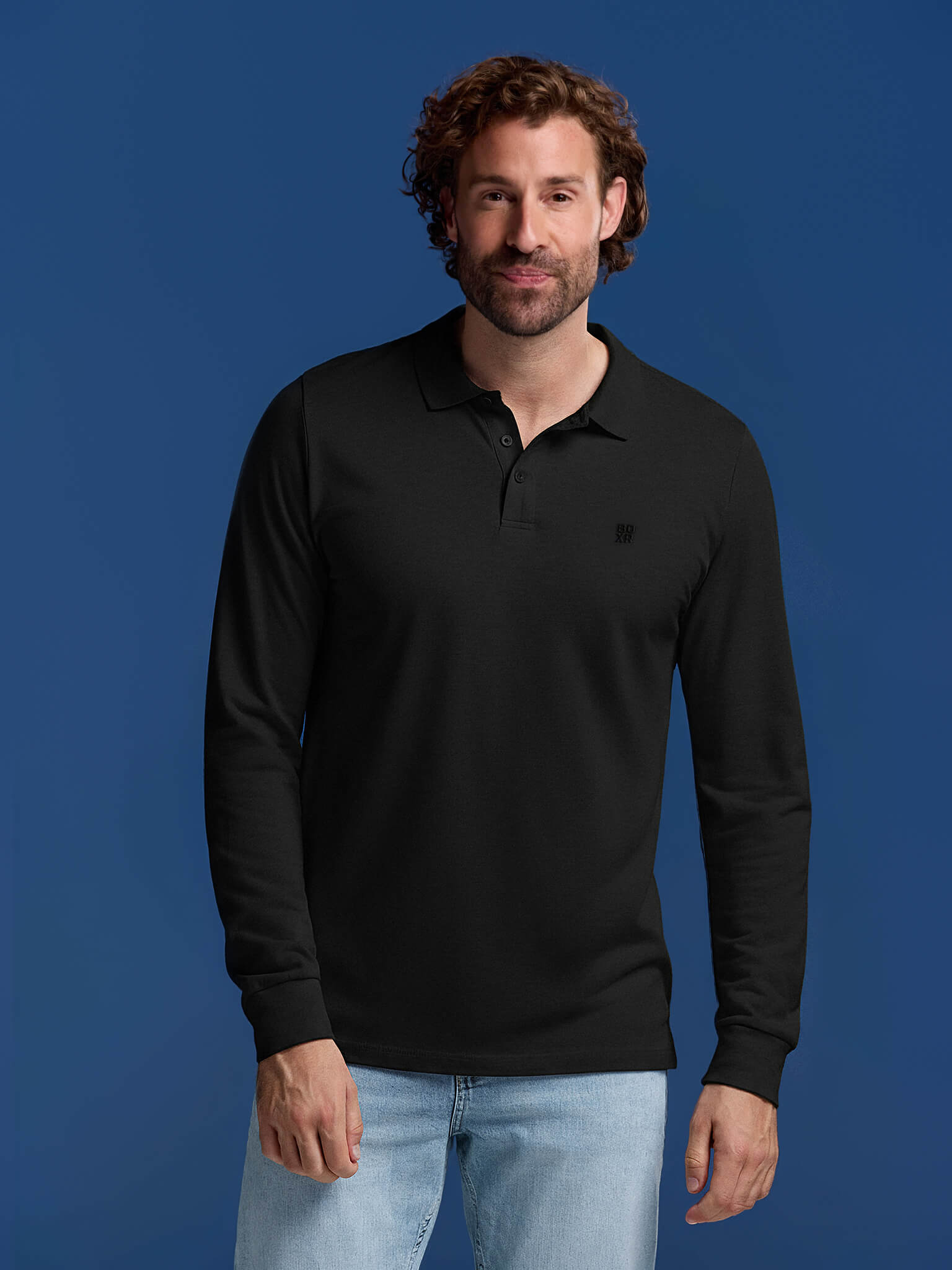 BOXR | Polo a Maniche Lunghe in Bambù – Nero