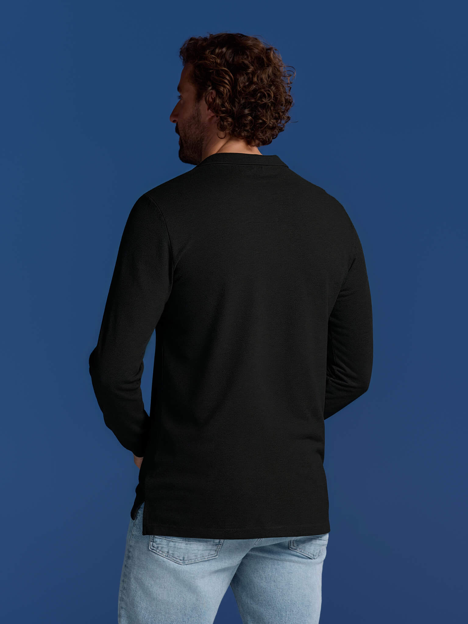 BOXR | Polo a Maniche Lunghe in Bambù – Nero