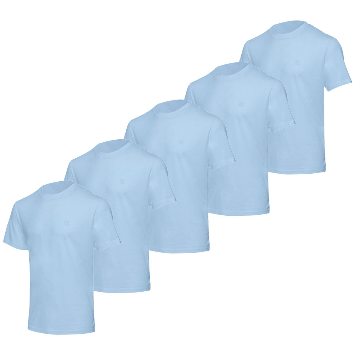 BOXR | T-Shirt Casual in Bambù - Confezione da 5 - Azzurro Chiaro