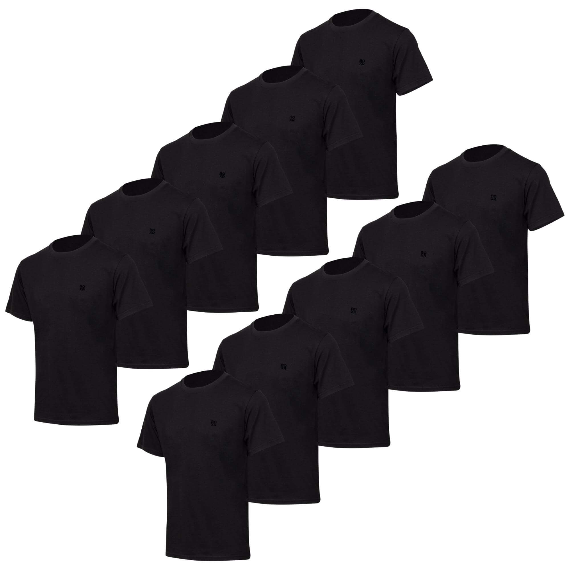 BOXR | T-Shirt Casual in Bambù - Confezione da 10 - Nero