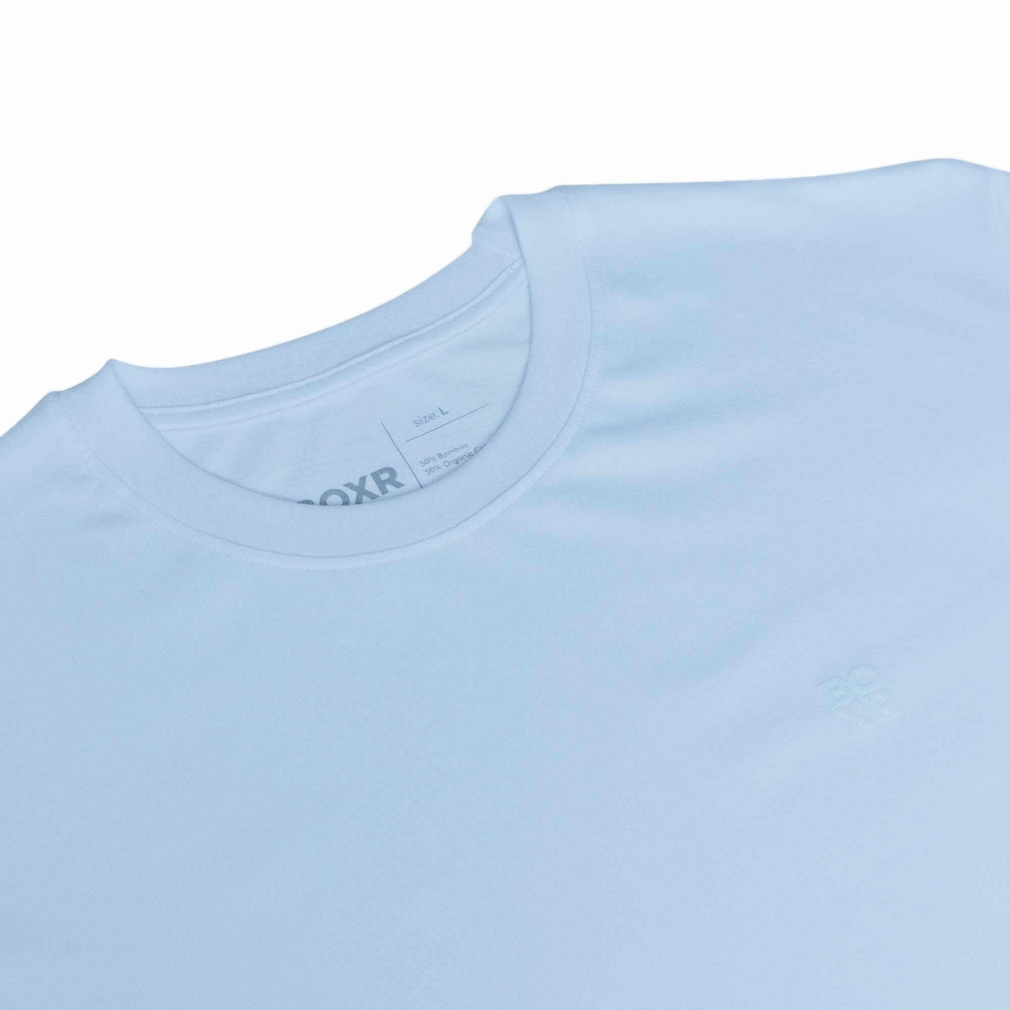 BOXR | T-Shirt Casual in Bambù - Confezione da 1 - Azzurro Chiaro