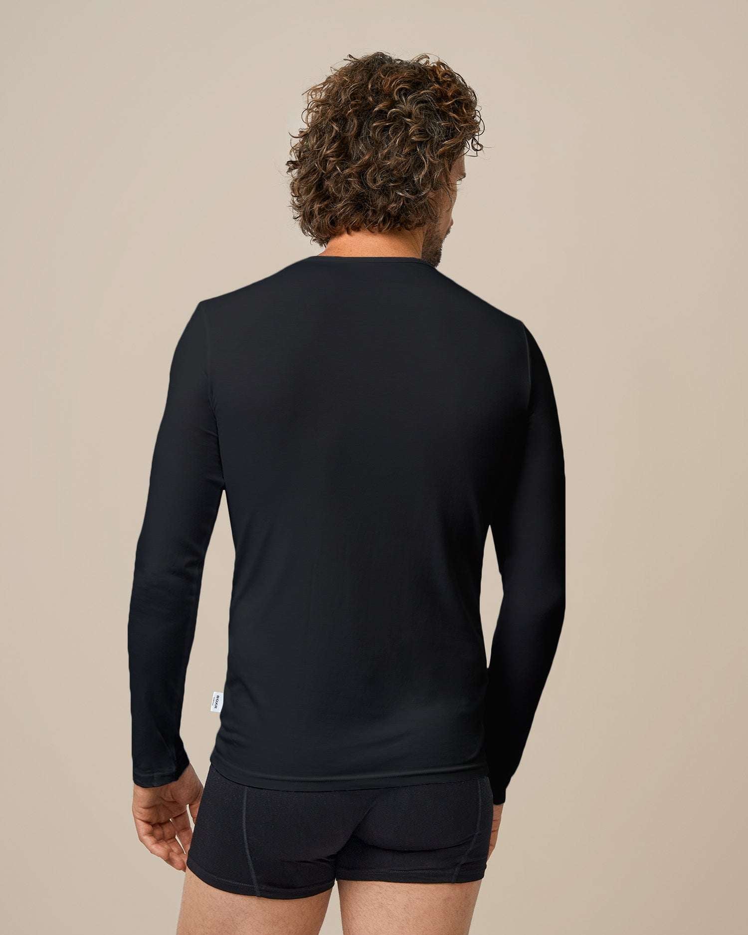 BOXR | Sottocamicia a Maniche Lunghe in Bambù - 4 Pezzi - Nero