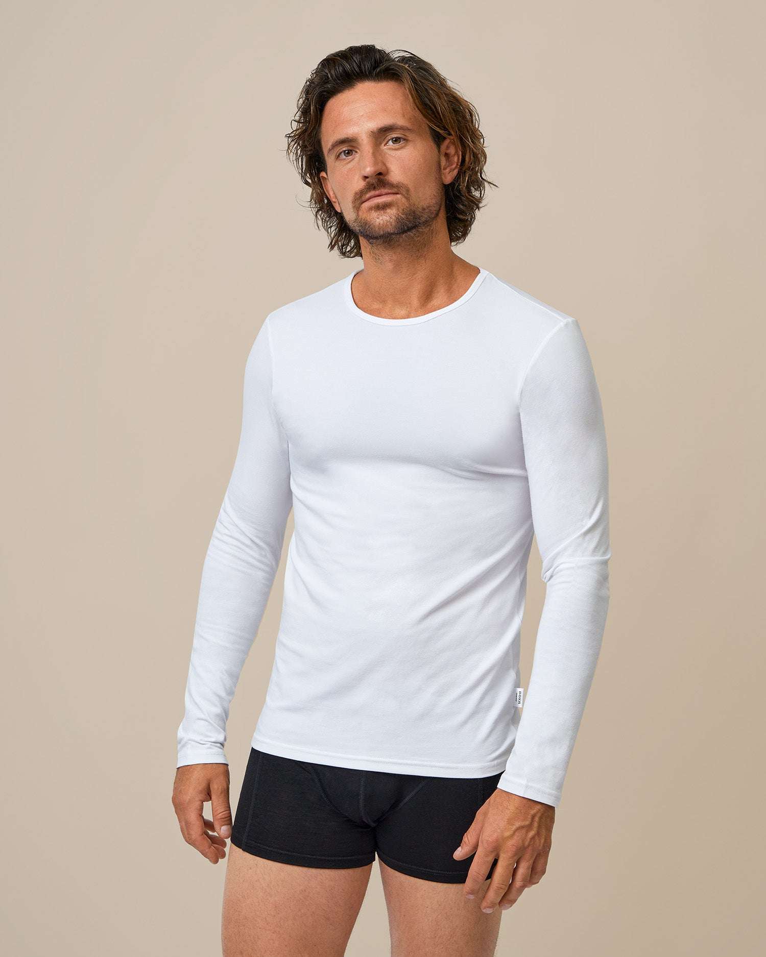 BOXR | Sottocamicia a Maniche Lunghe in Bambù - 4 Pezzi - Bianco