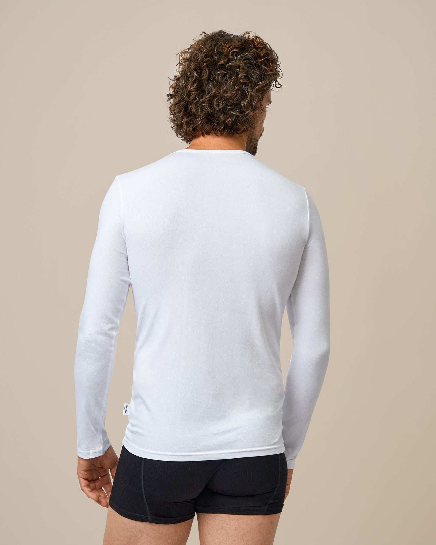 BOXR | Sottocamicia a Maniche Lunghe in Bambù - 4 Pezzi - Bianco