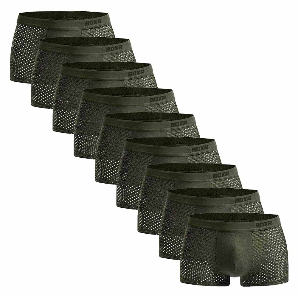 BOXR | Boxer In Bambù 2.0 - Confezione Da 9 Pezzi - Verde Oliva