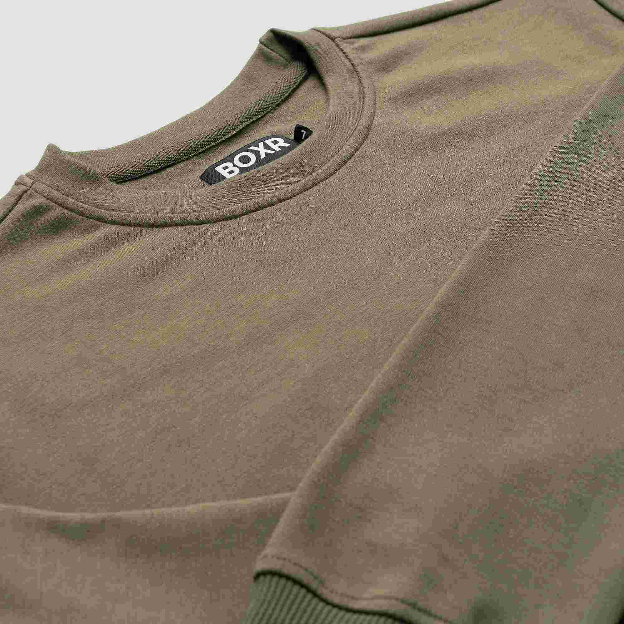 BOXR | Felpa Girocollo in Bambù - Verde oliva