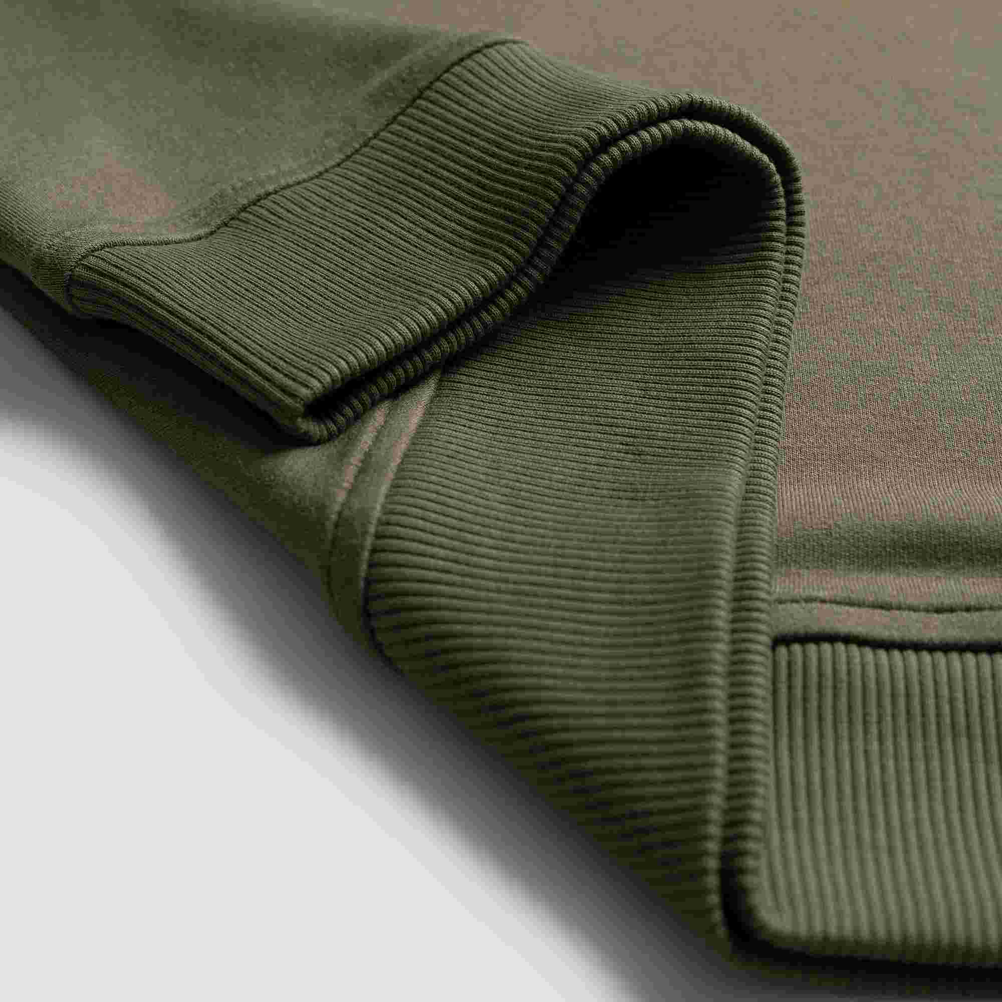 BOXR | Felpa con Mezza Zip in Bambù – Verde oliva