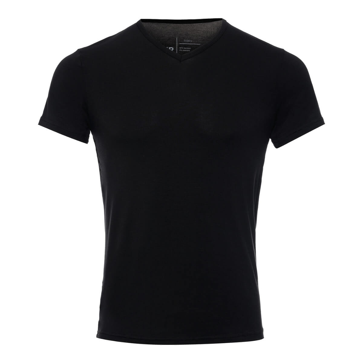 BOXR | Maglia Intima con Scollo a V in Bambù - Confezione da 4 - Nero