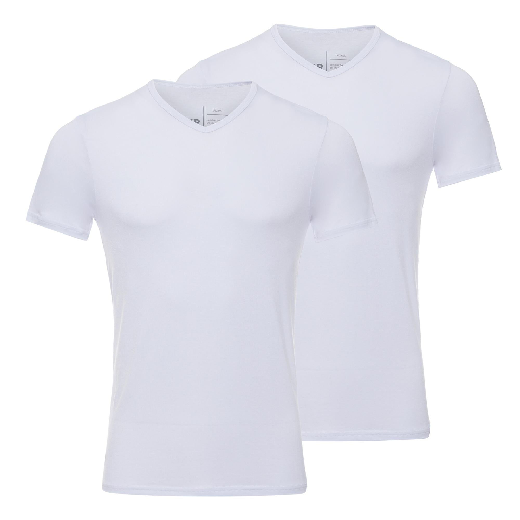 BOXR | Maglia Intima con Scollo a V in Bambù - Confezione da 2 - Bianco