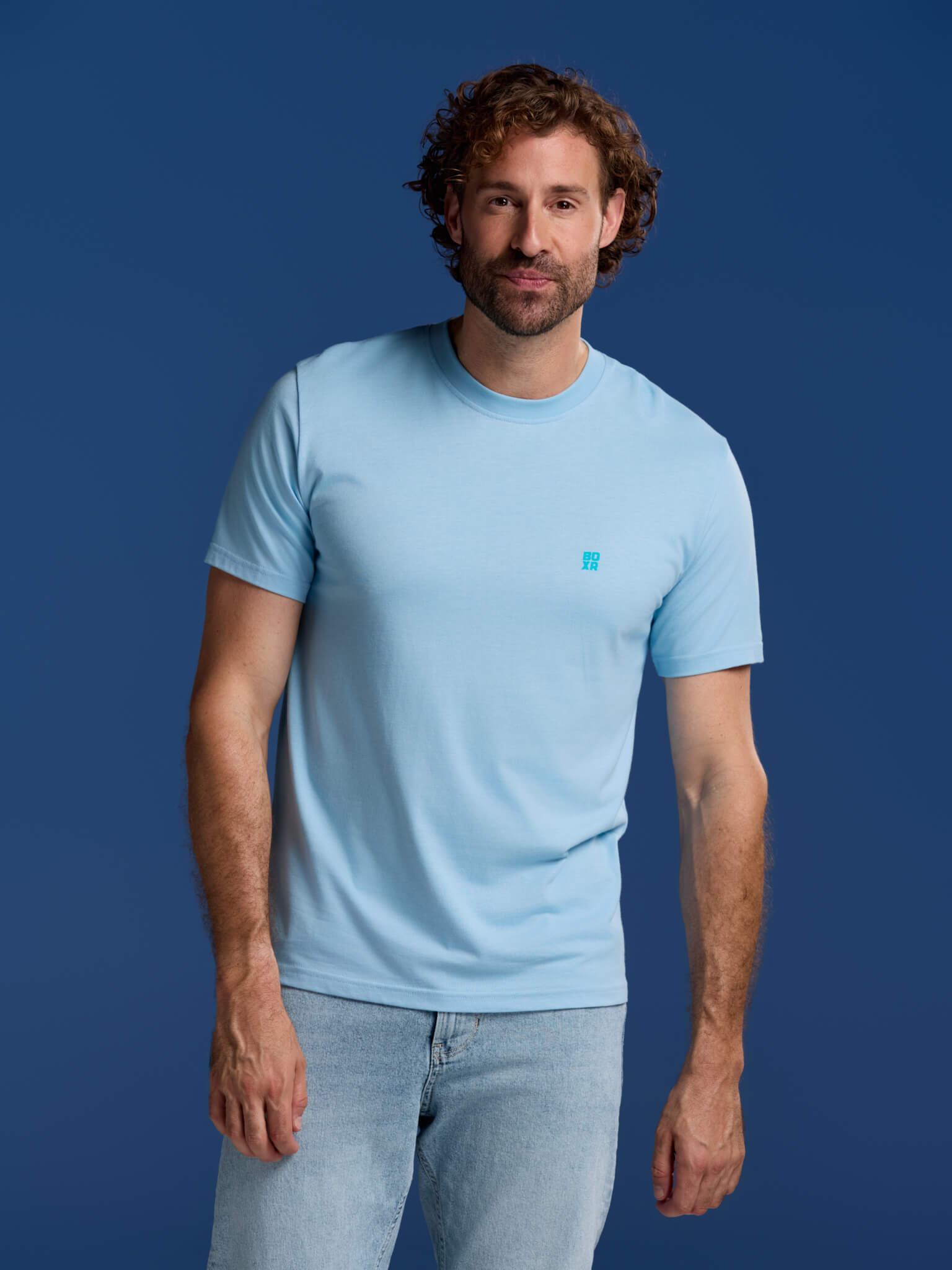 BOXR | T-Shirt Casual in Bambù - Confezione da 5 - Azzurro Chiaro