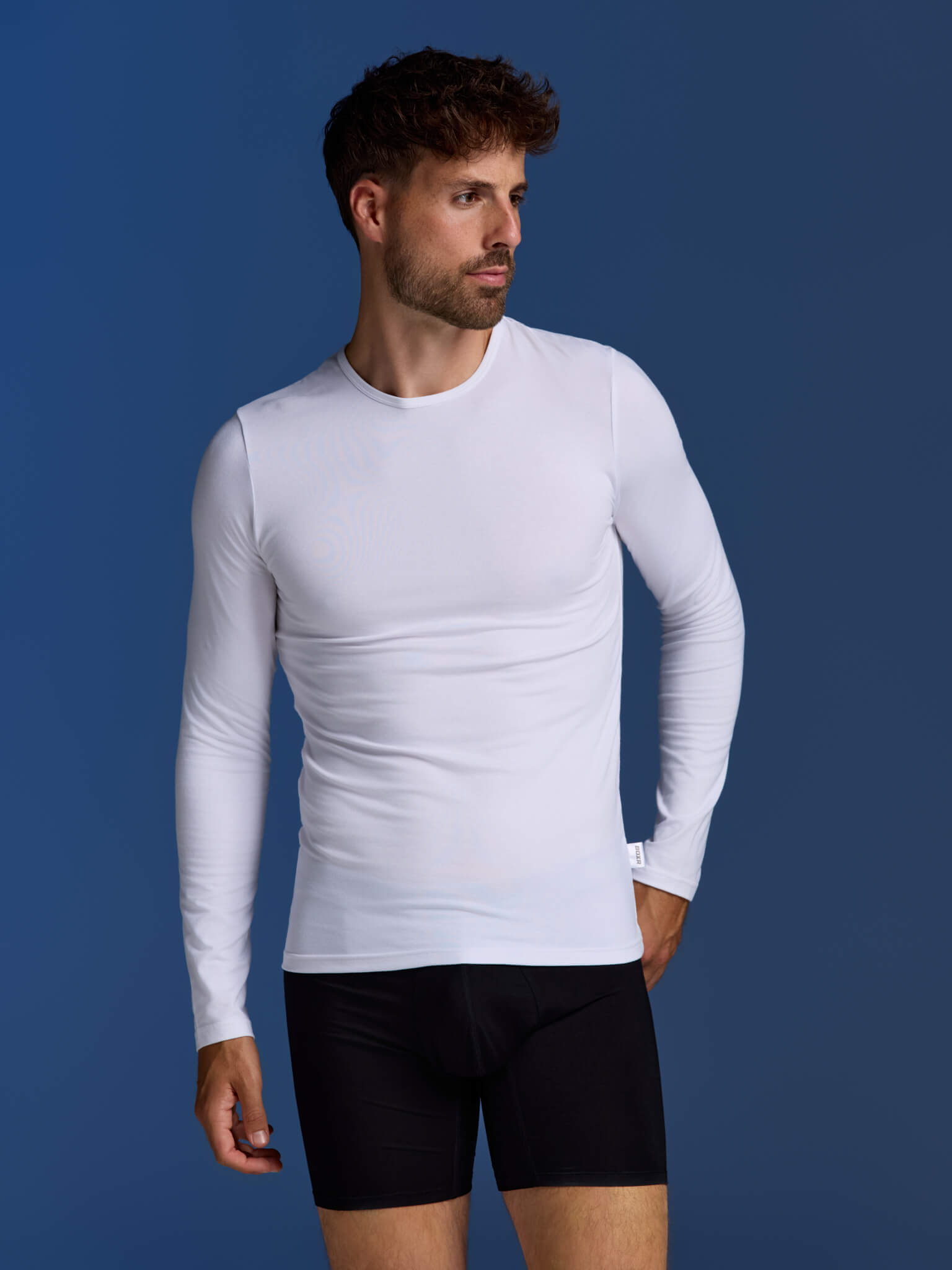 BOXR | Sottocamicia a Maniche Lunghe in Bambù - 4 Pezzi - Bianco