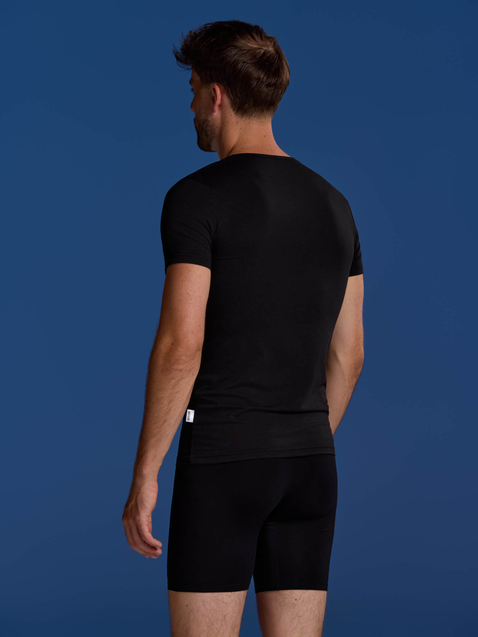 BOXR | Maglia Intima con Scollo a V in Bambù - Confezione da 4 - Nero