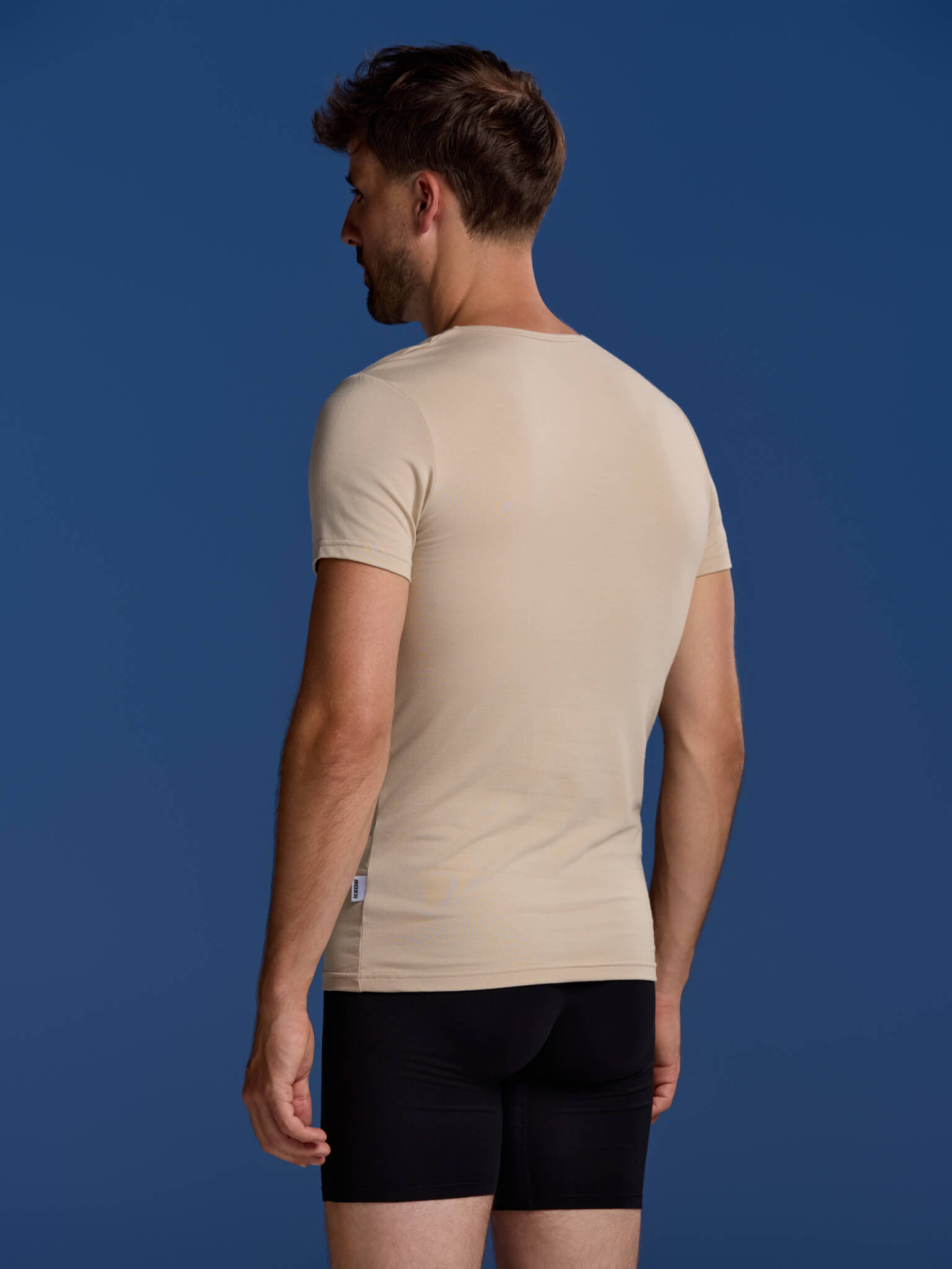 BOXR | Maglia Intima con Scollo a V in Bambù - Confezione da 4 - Beige Kaki