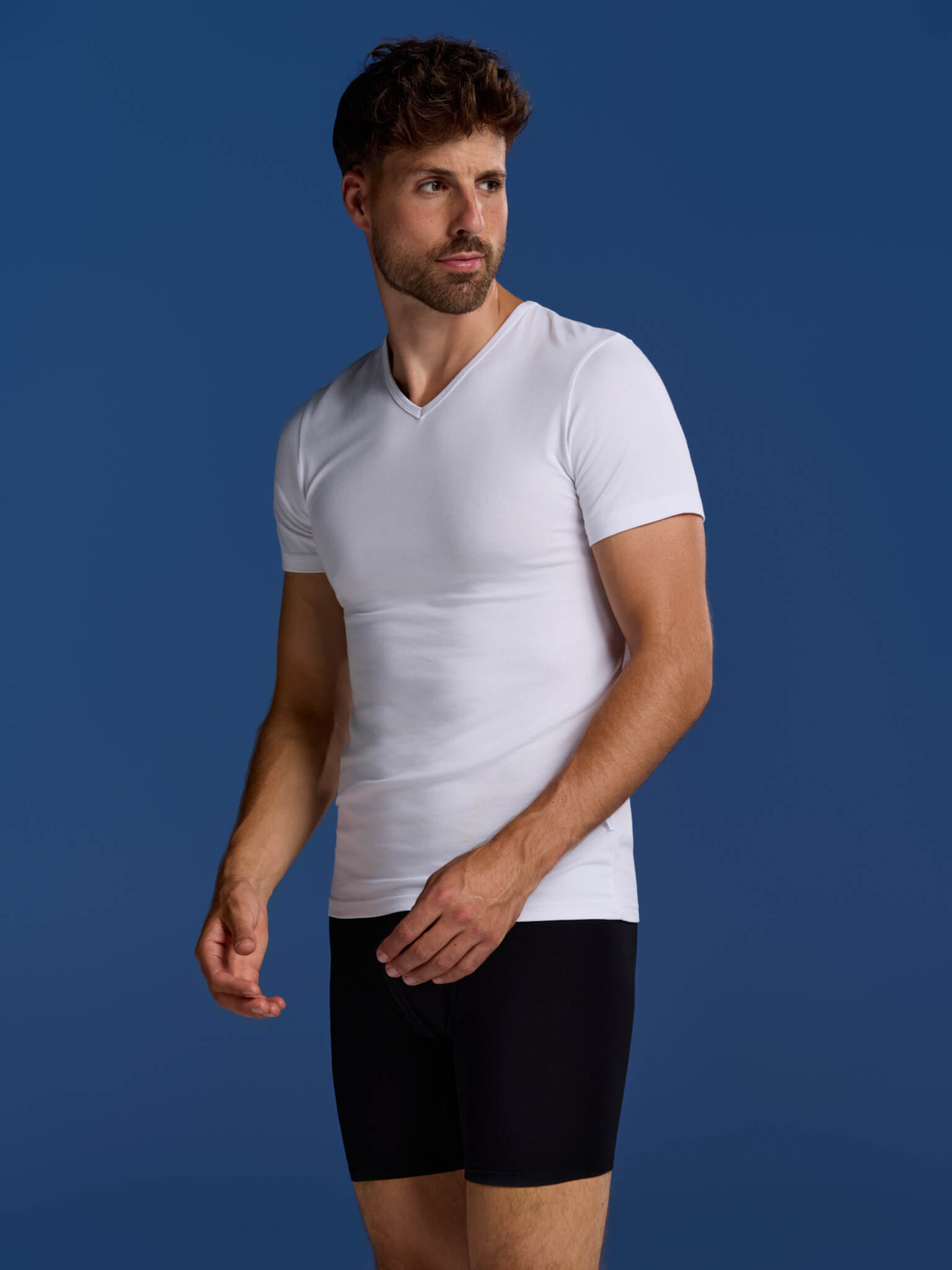 BOXR | Maglia Intima con Scollo a V in Bambù - Confezione da 4 - Bianco