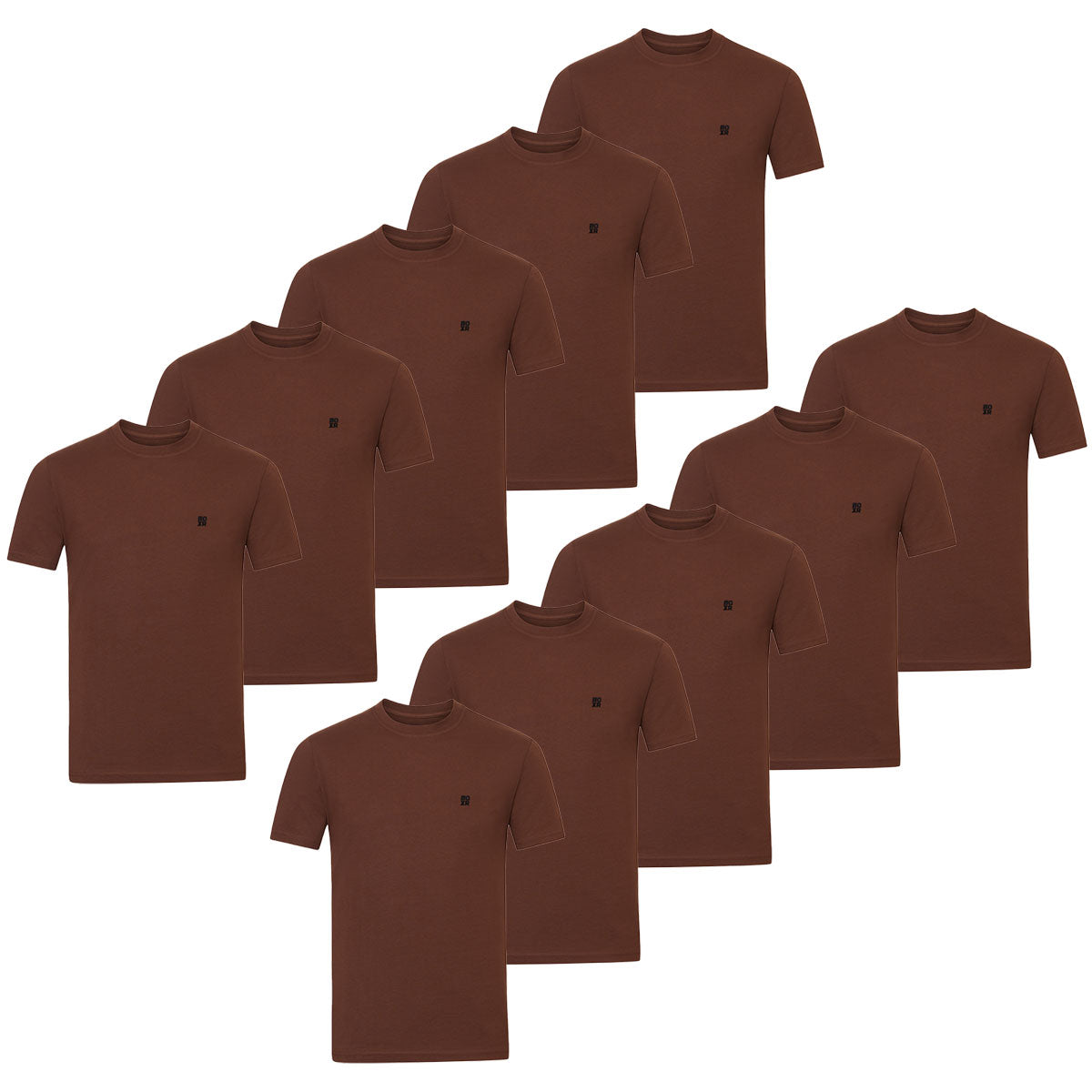 BOXR | T-Shirt Casual in Bambù - Confezione da 10 - Marrone