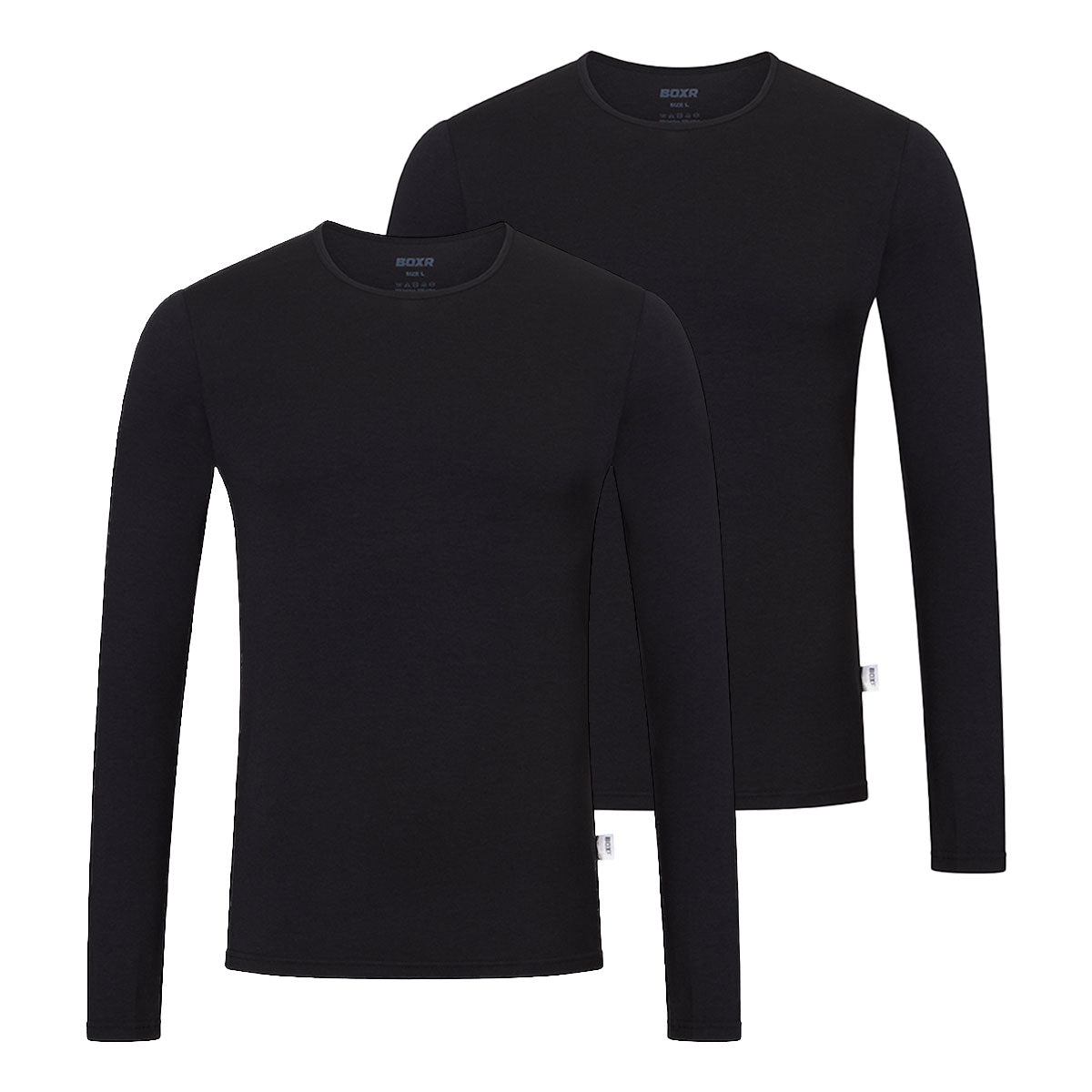 BOXR | Sottocamicia a Maniche Lunghe in Bambù - 2 Pezzi - Nero