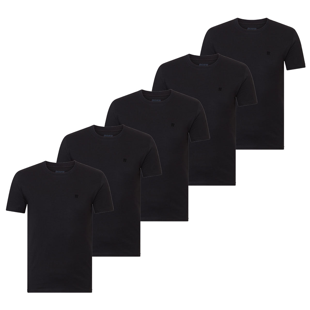 BOXR | T-Shirt Casual in Bambù - Confezione da 5 - Nero