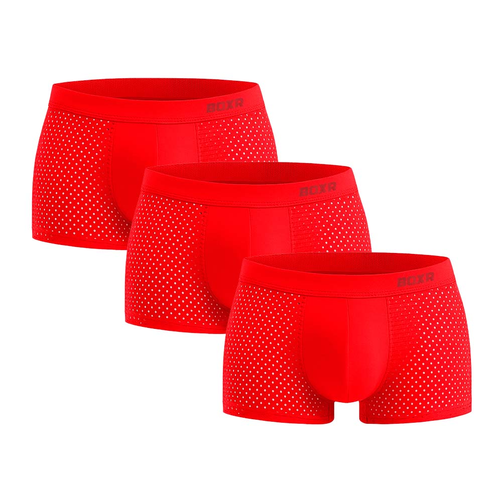 BOXR | Boxer In Bambù 2.0 - Confezione Da 3 Pezzi - Rosso Fuoco