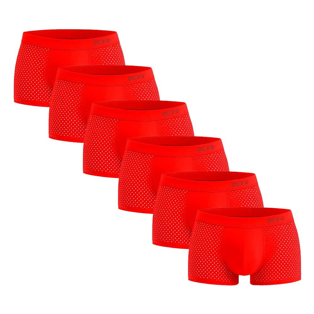 BOXR | Boxer In Bambù 2.0 - Confezione Da 6 Pezzi - Rosso Fuoco