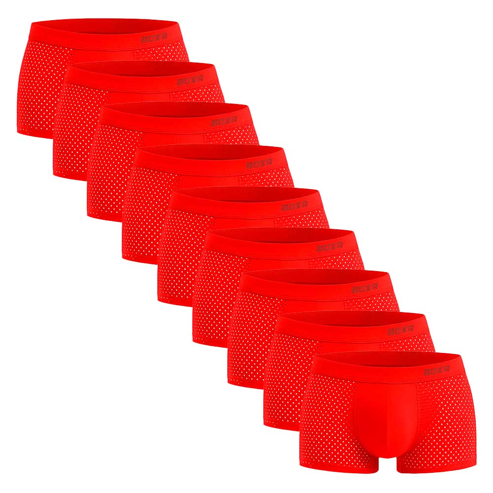 BOXR | Boxer In Bambù 2.0 - Confezione Da 9 Pezzi - Rosso Fuoco
