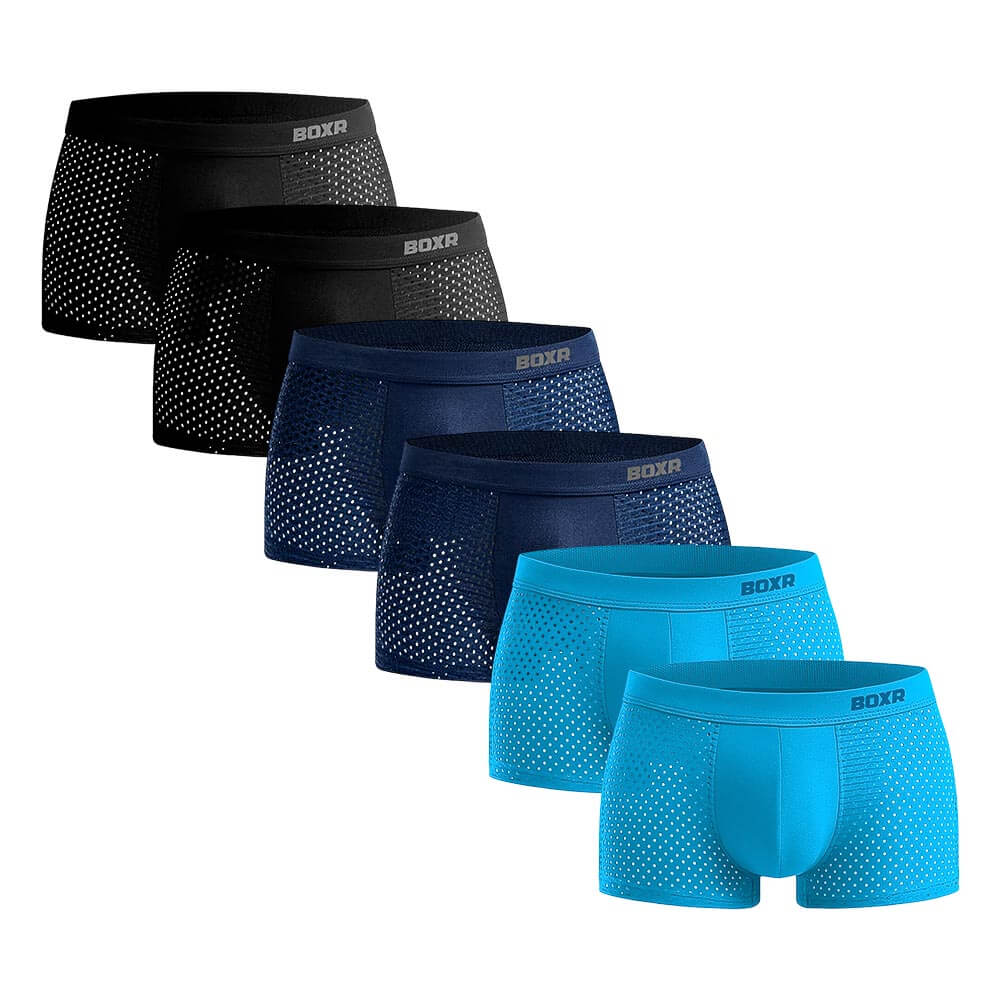 BOXR | Boxer In Bambù 2.0 - Confezione Da 6 Pezzi - Blu Estate