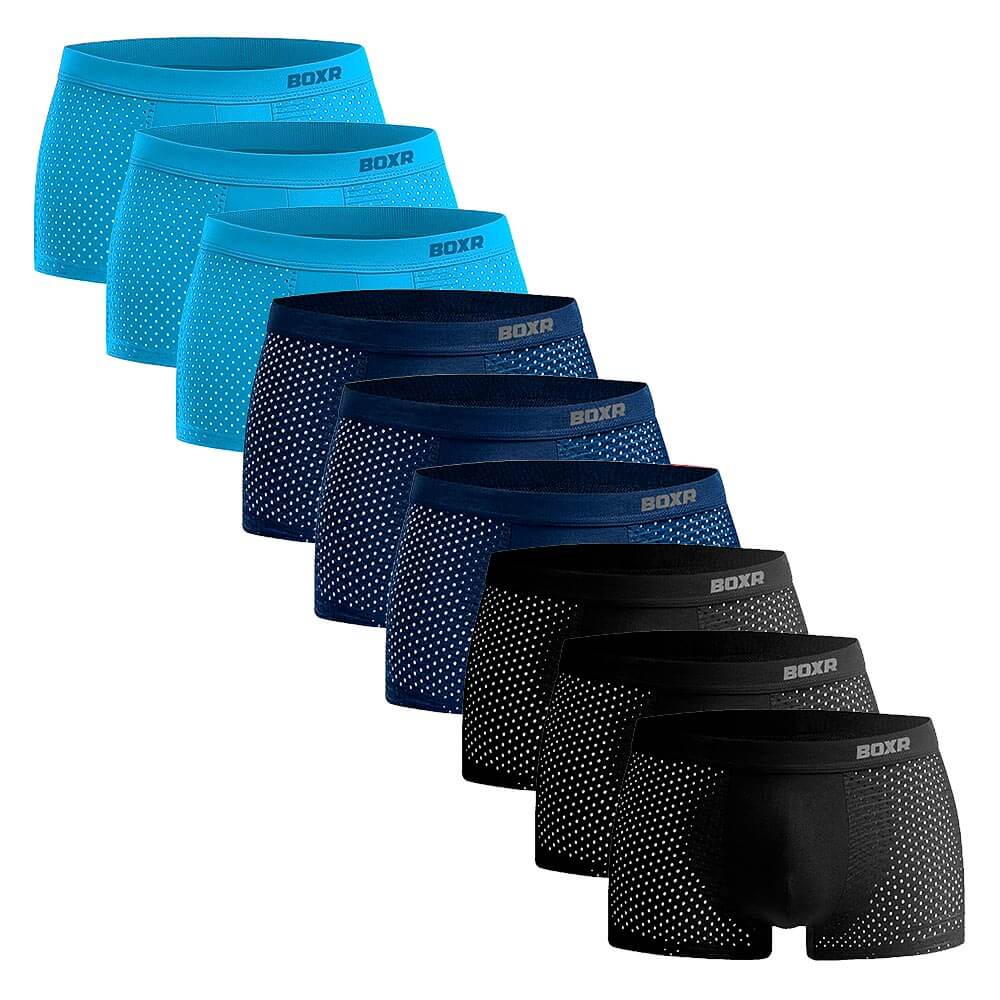 BOXR | Boxer In Bambù 2.0 - Confezione Da 9 Pezzi - Blu Estate