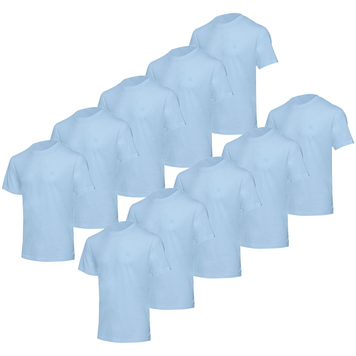 BOXR | T-Shirt Casual in Bambù - Confezione da 10 - Azzurro Chiaro