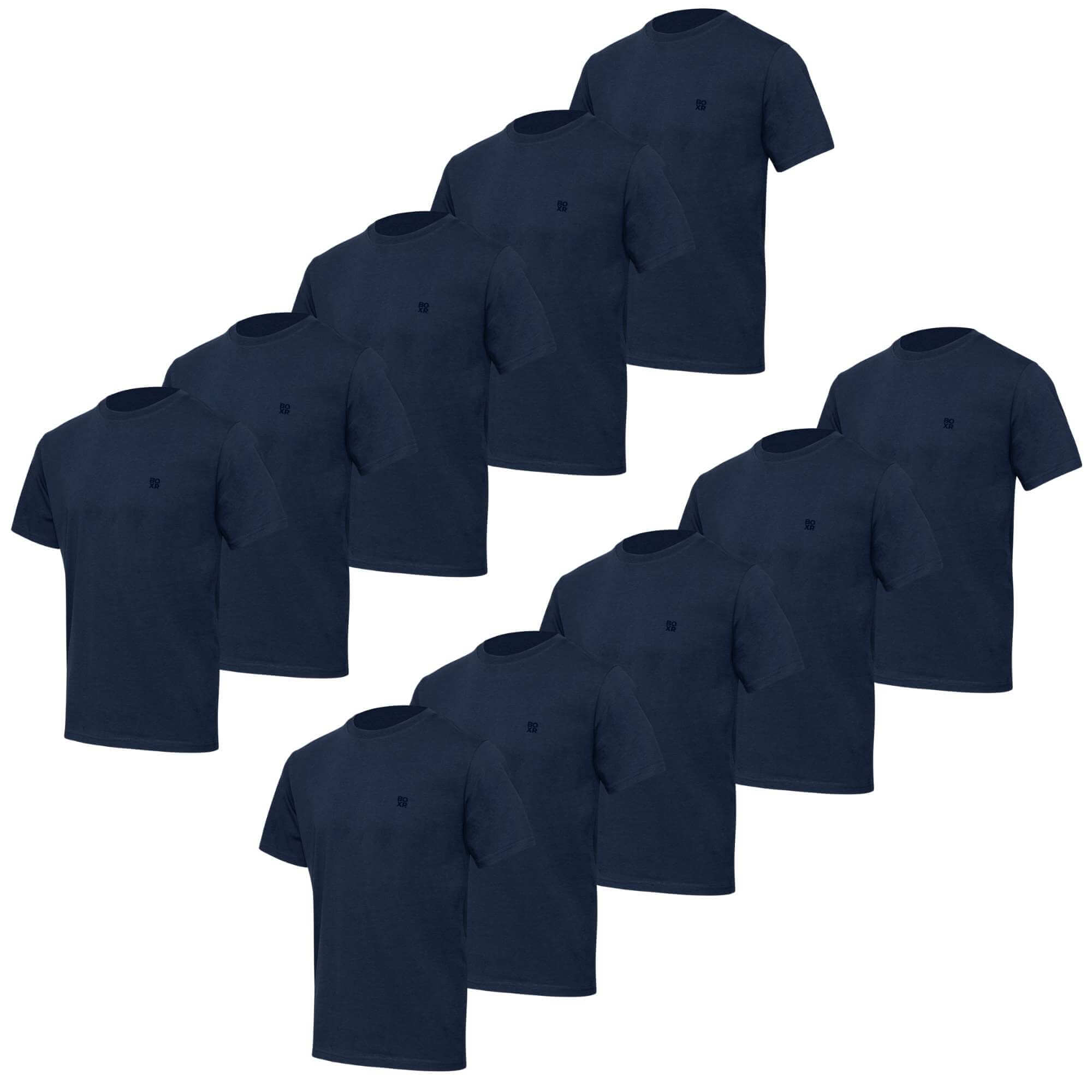 BOXR | T-Shirt Casual in Bambù - Confezione da 10 - Blu Navy
