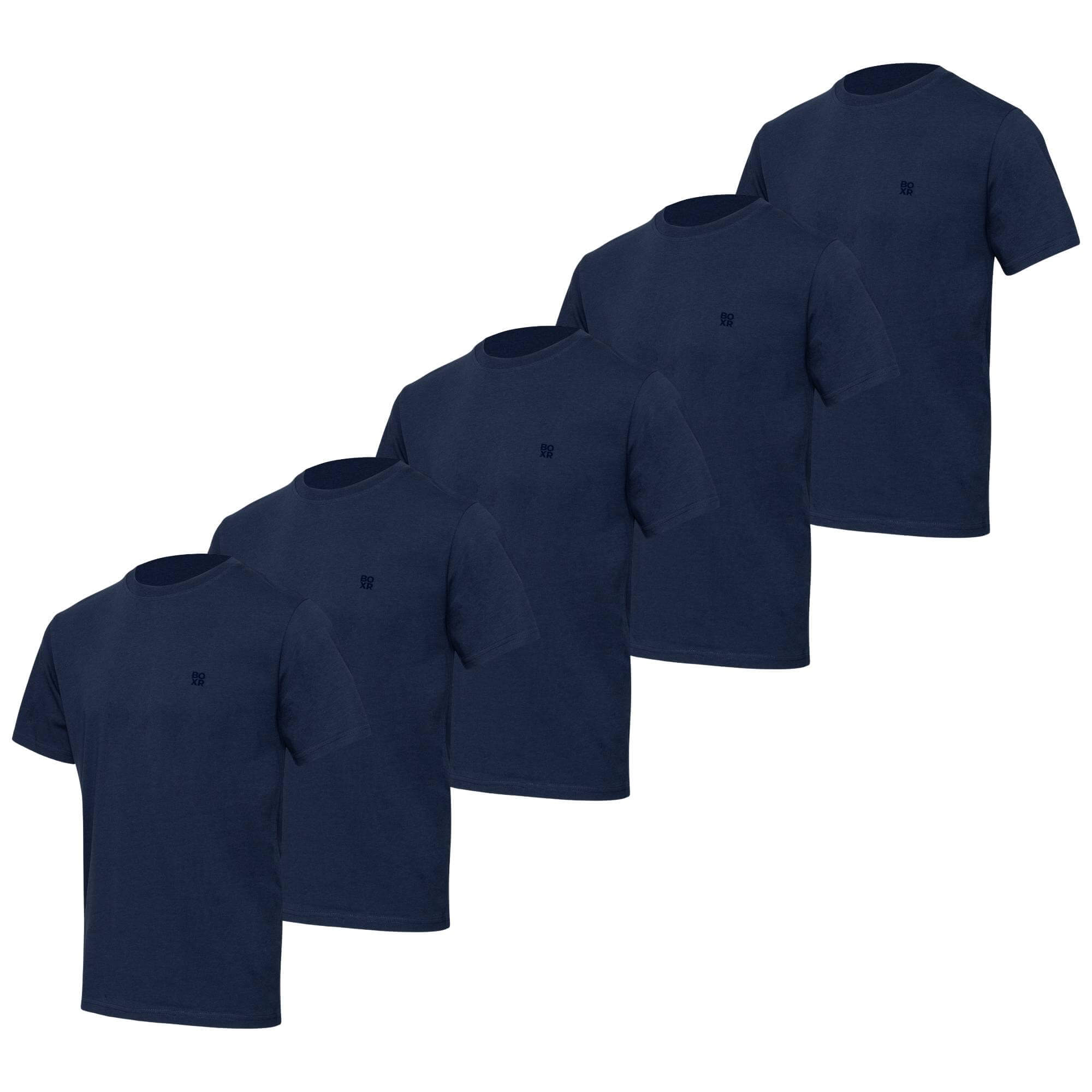 BOXR | T-Shirt Casual in Bambù - Confezione da 5 - Blu Navy
