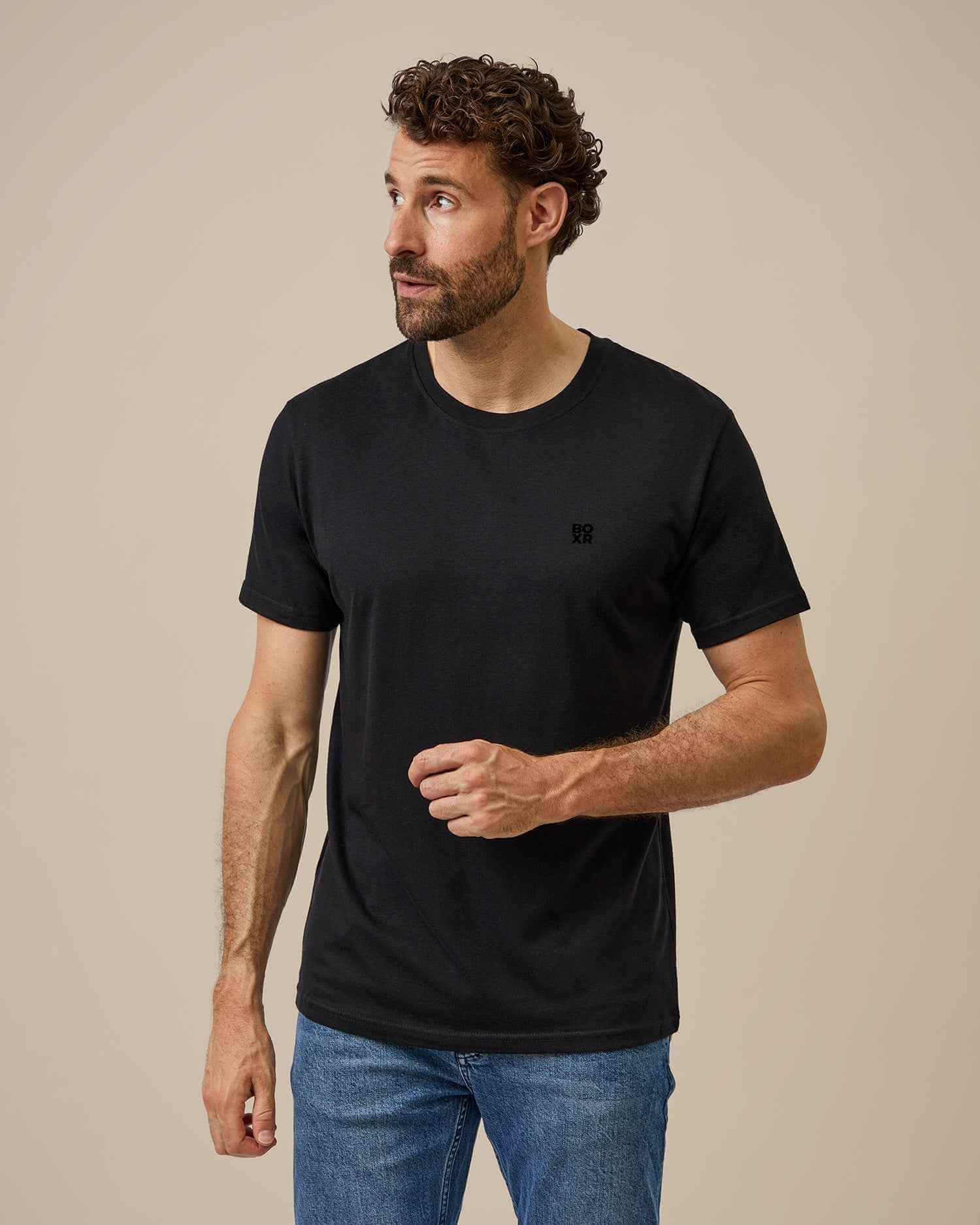 BOXR | T-Shirt Casual in Bambù - Confezione da 1 - Nero