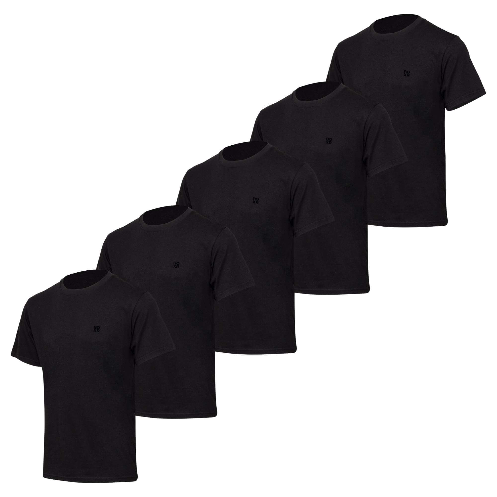 BOXR | T-Shirt Casual in Bambù - Confezione da 5 - Nero