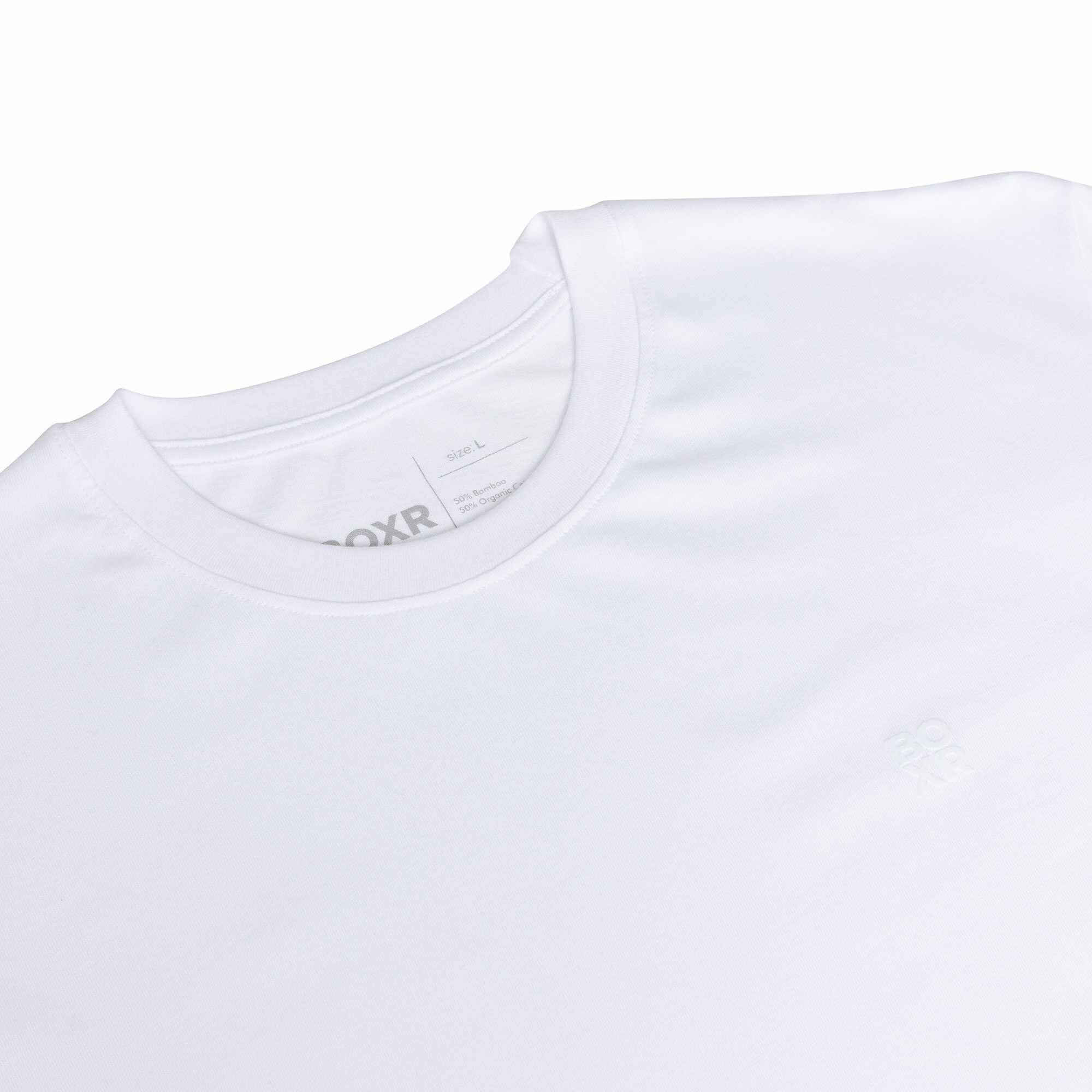BOXR | T-Shirt Casual in Bambù - Confezione da 1 - Bianco