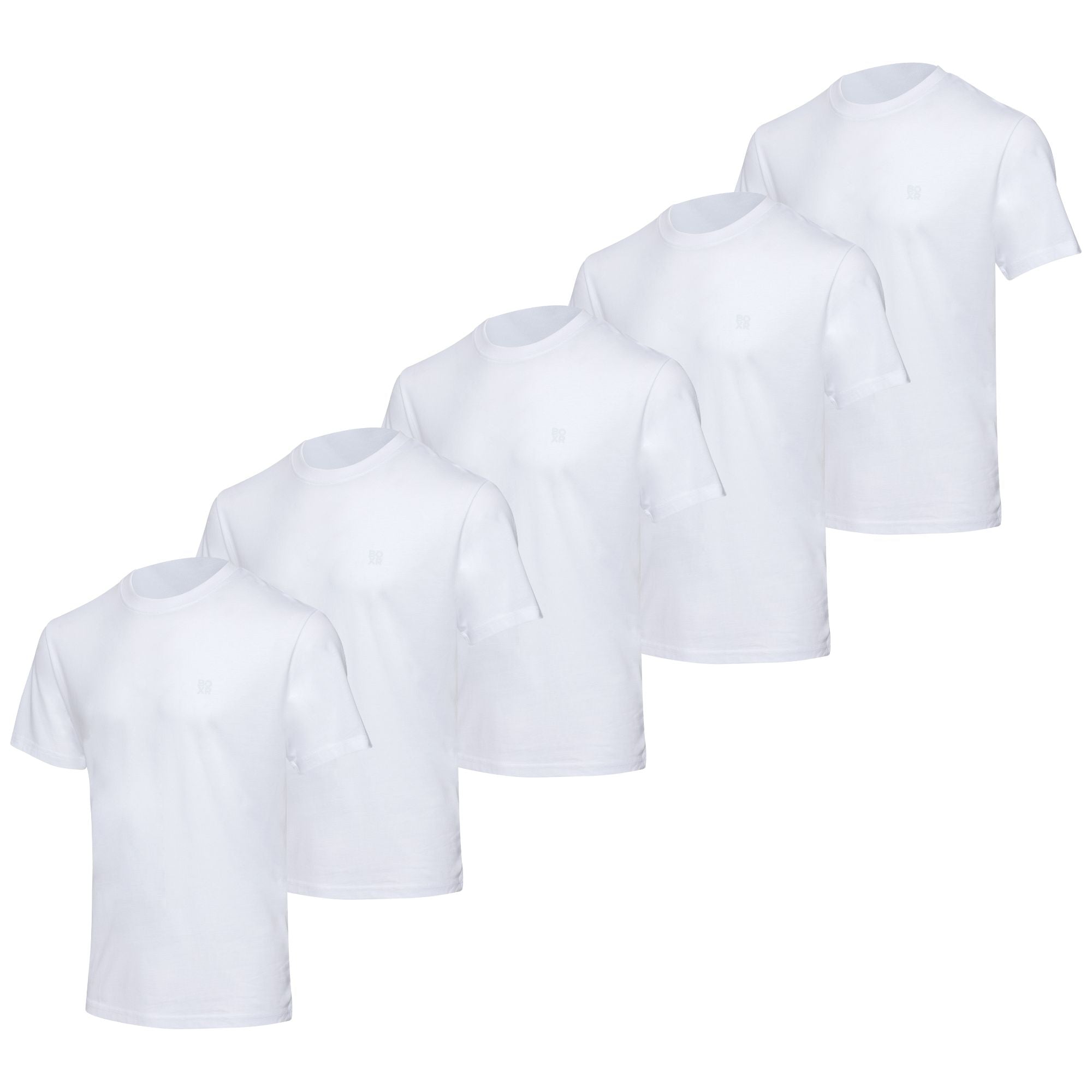 BOXR | T-Shirt Casual in Bambù - Confezione da 5 - Bianco