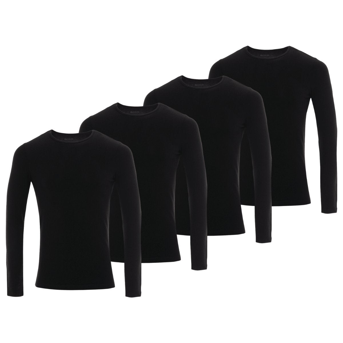 BOXR | Sottocamicia a Maniche Lunghe in Bambù - 4 Pezzi - Nero