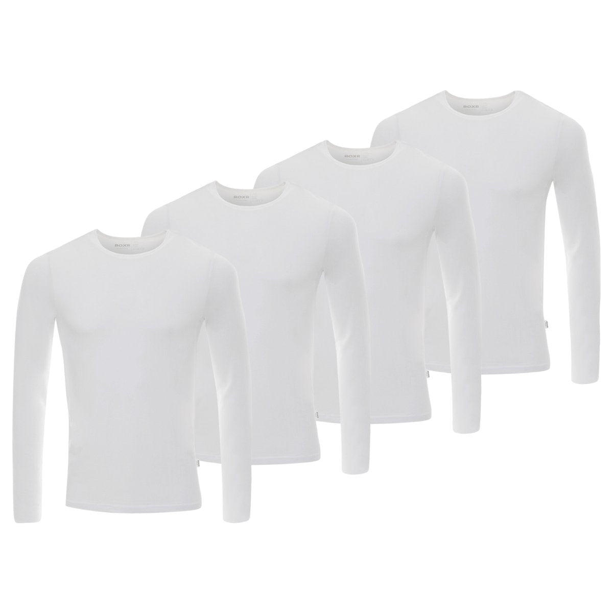 BOXR | Sottocamicia a Maniche Lunghe in Bambù - 4 Pezzi - Bianco