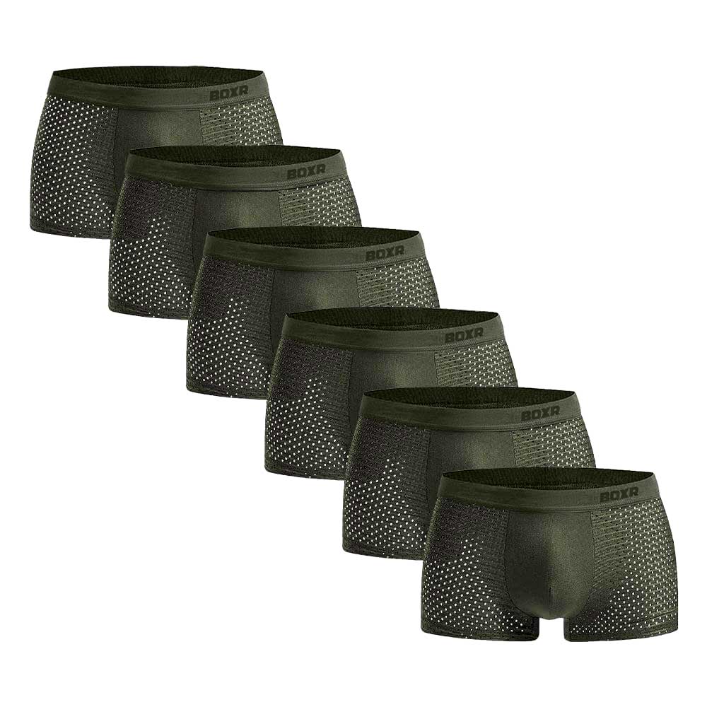 BOXR | Boxer In Bambù 2.0 - Confezione Da 6 Pezzi - Verde Oliva