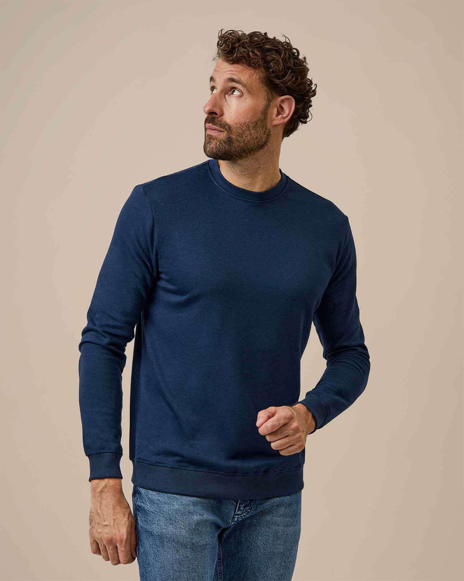 BOXR | Felpa Girocollo in Bambù - Blu Navy