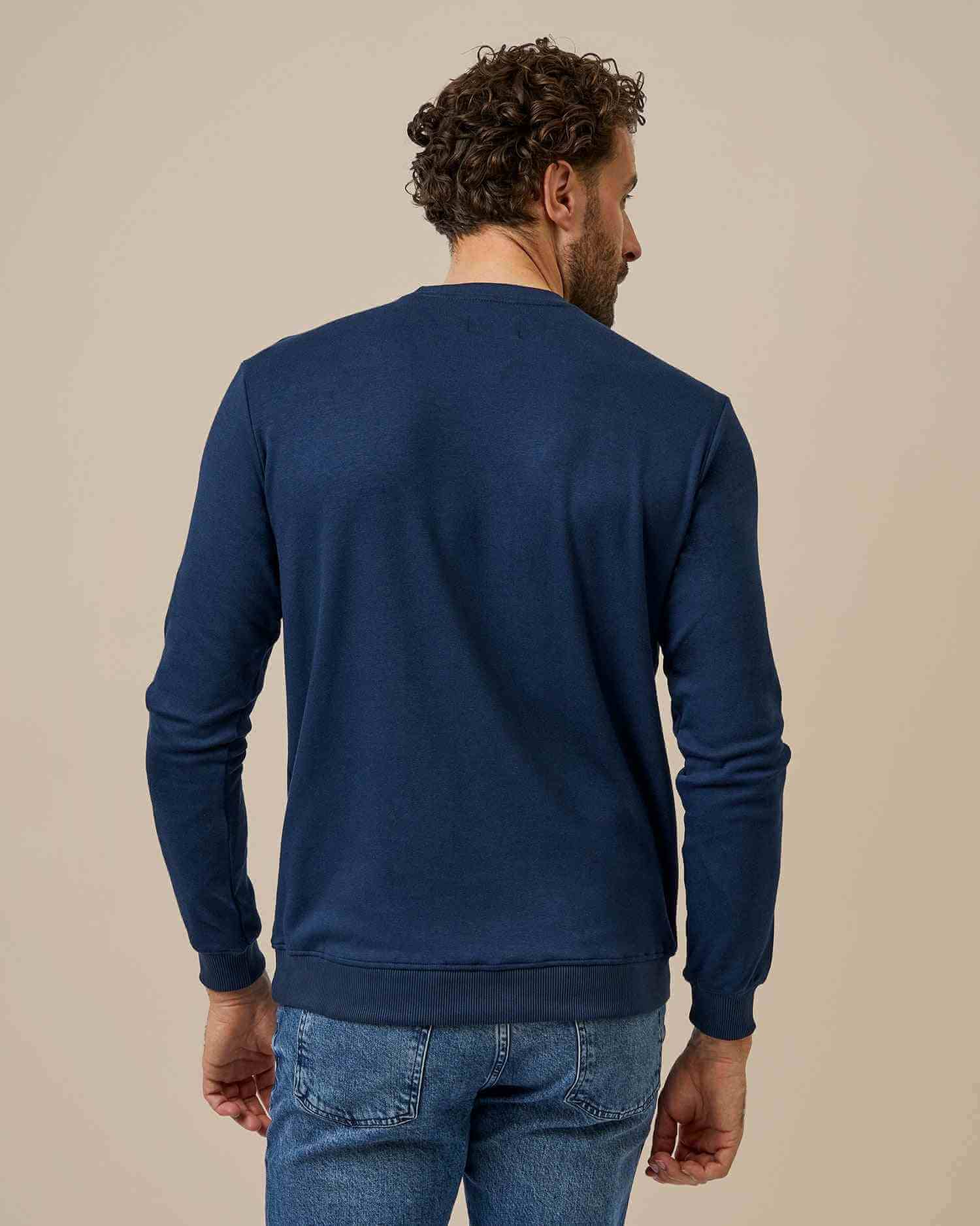 BOXR | Felpa Girocollo in Bambù - Blu Navy