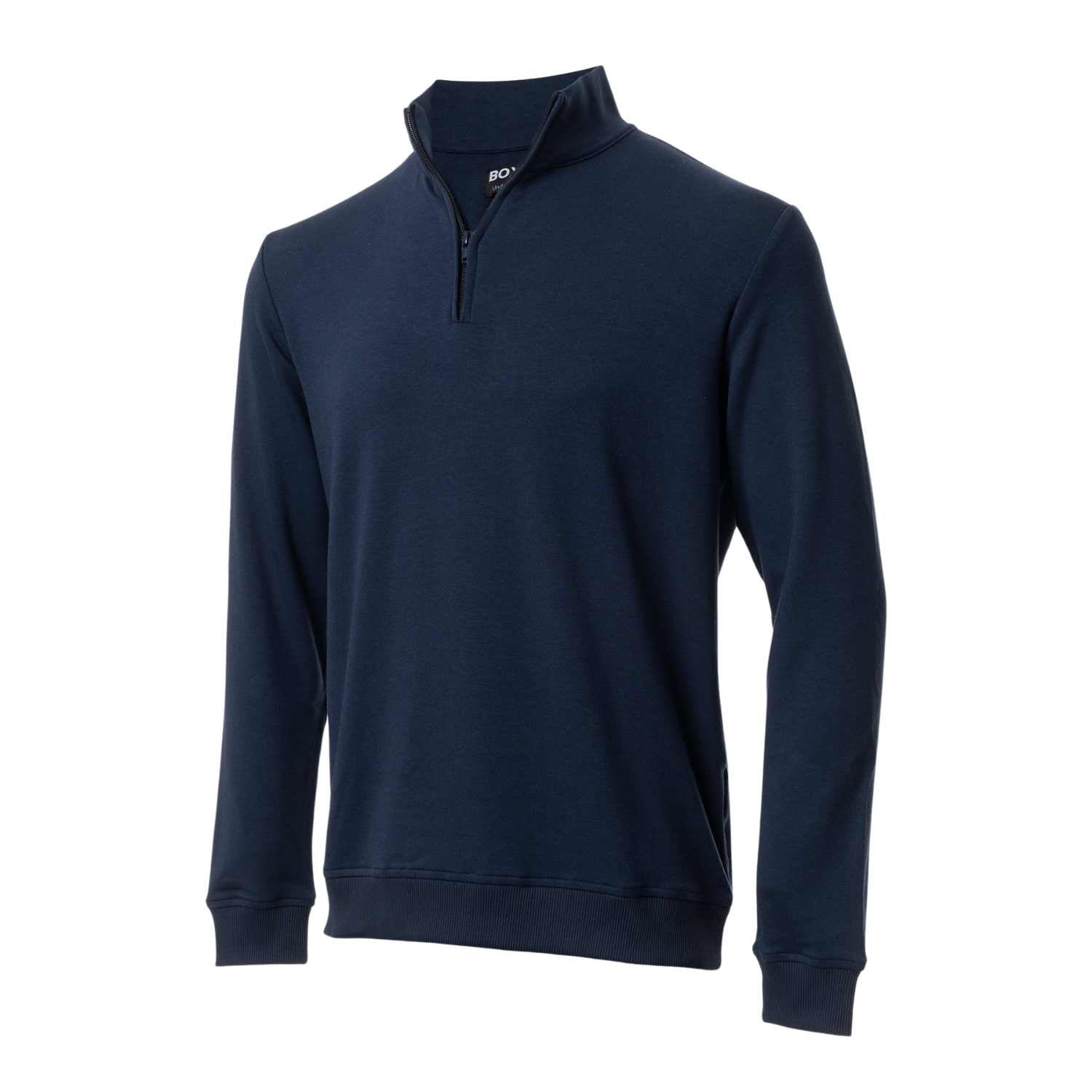 BOXR | Felpa con Mezza Zip in Bambù – Blu Navy
