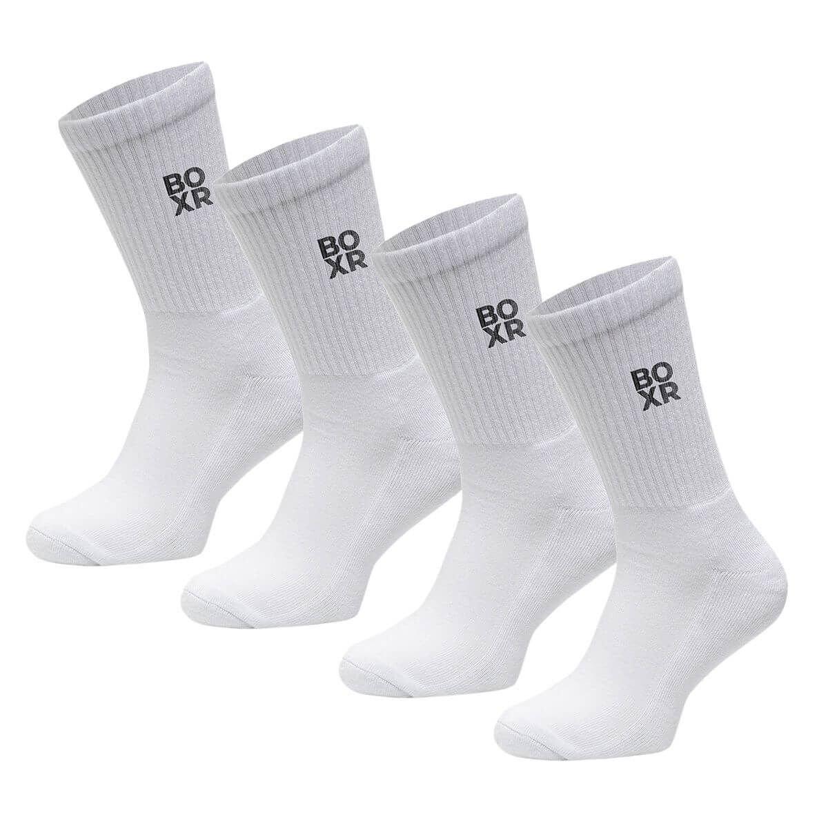 BOXR | Calze Sportive in Bambù – Confezione da 4 Bianco