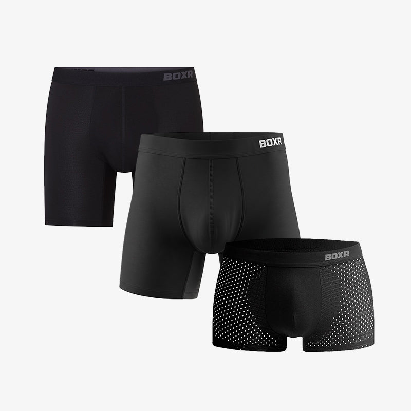 Set Discovery BOXR con i boxer in bambù Original, Active e Pro neri
